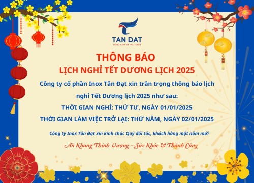 Inox Tân Đạt thông báo nghỉ tết dương lịch 2025