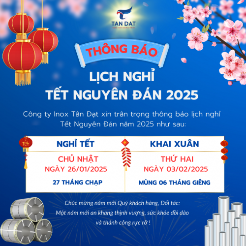 THÔNG BÁO LỊCH NGHỈ TẾT NGUYÊN ĐÁN - ẤT TỴ 2025