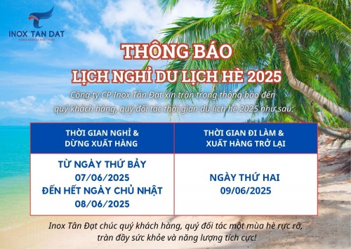 Thông báo lịch nghỉ du lịch hè 2025