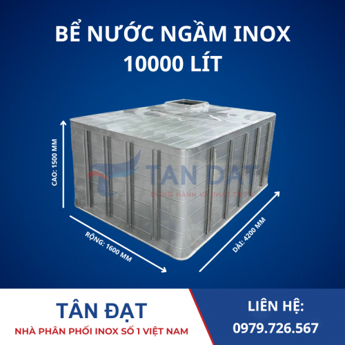 Bể nước ngầm inox 10000L