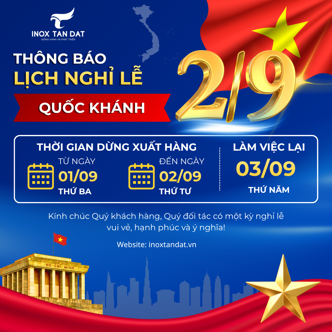 THÔNG BÁO LỊCH NGHỈ LỄ QUỐC KHÁNH 2/9/2026